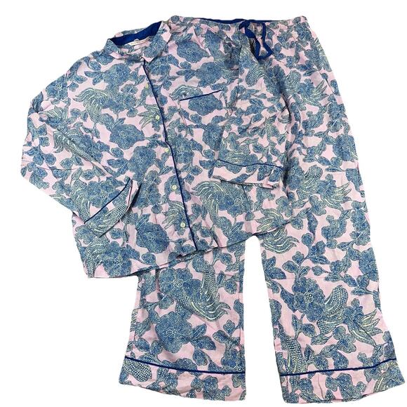 Victoria's Secret Mayfair COTTON MODAL Floral Pink Pajamas Matching Set Large - Picture 2 of 15